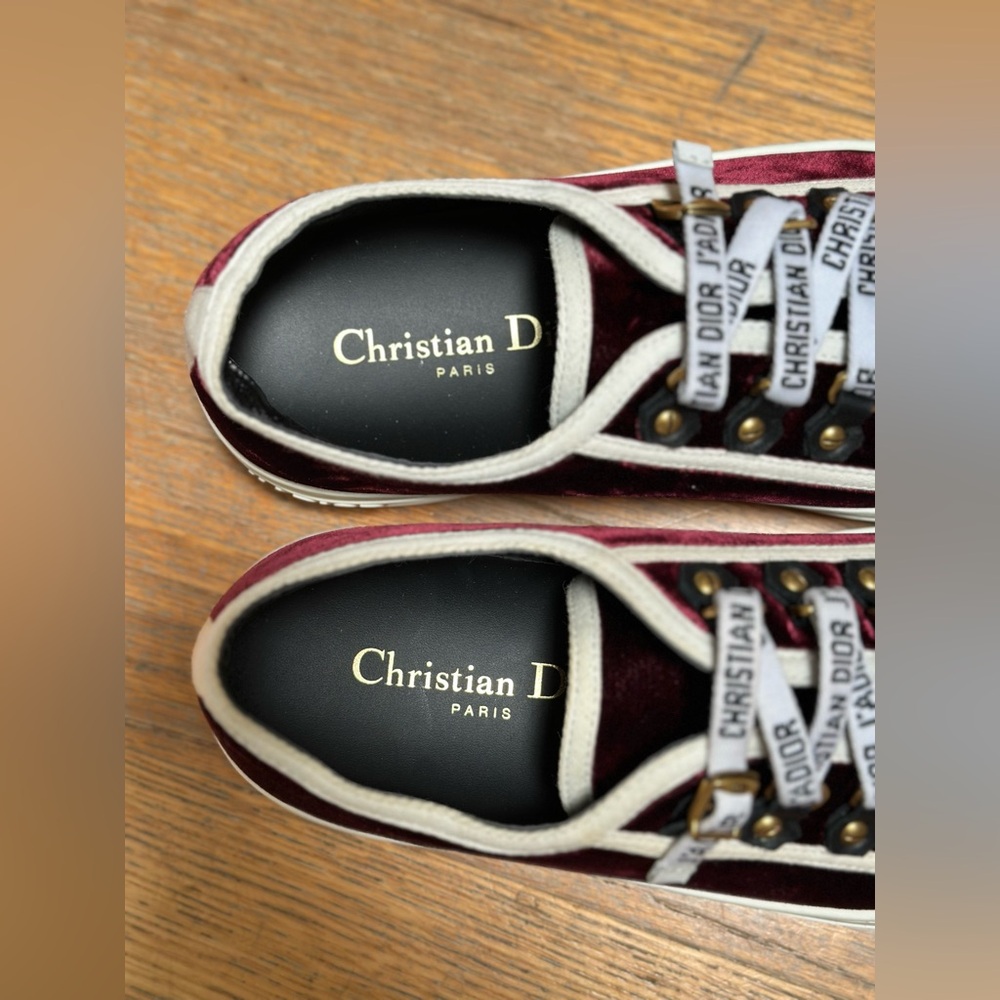Christian Dior Walk'n'Dior Velvet Lace-Up Sneakers - Picture 3 of 6
